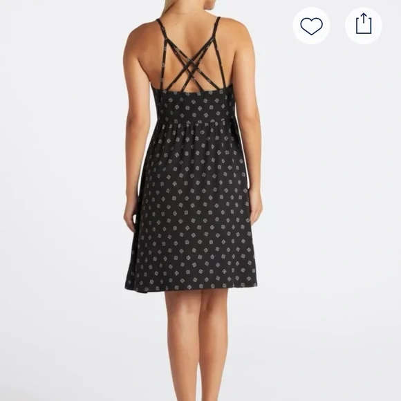 nine britton Lizzy Brushed Knit Dress Black Crisscross Back Size Small - Picture 2 of 12